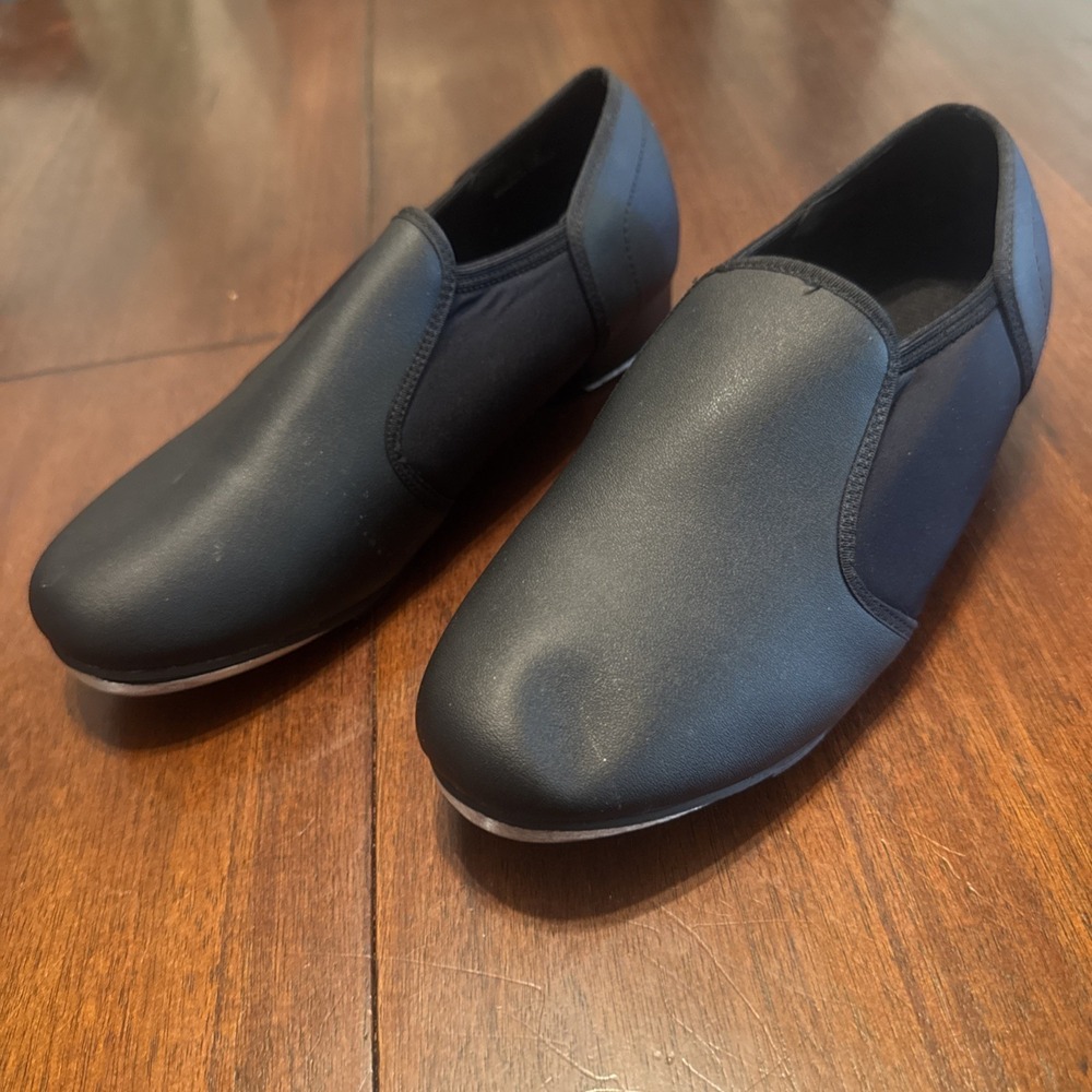 Youth Black Slip-On Tap Shoes Size 6.5 Big Kid Dance‎ Class Performance Costume